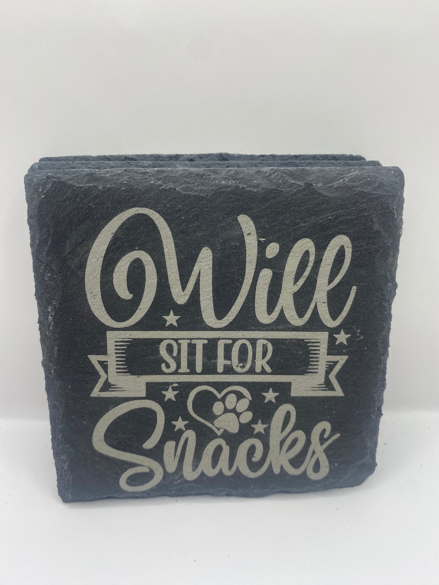 Sit for Snacks Slate Coaster