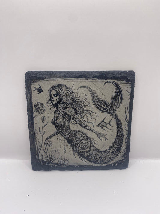 Deep Sea Siren Slate Coaster