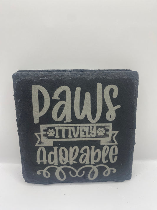 Paws-itively Adorable Slate Coaster